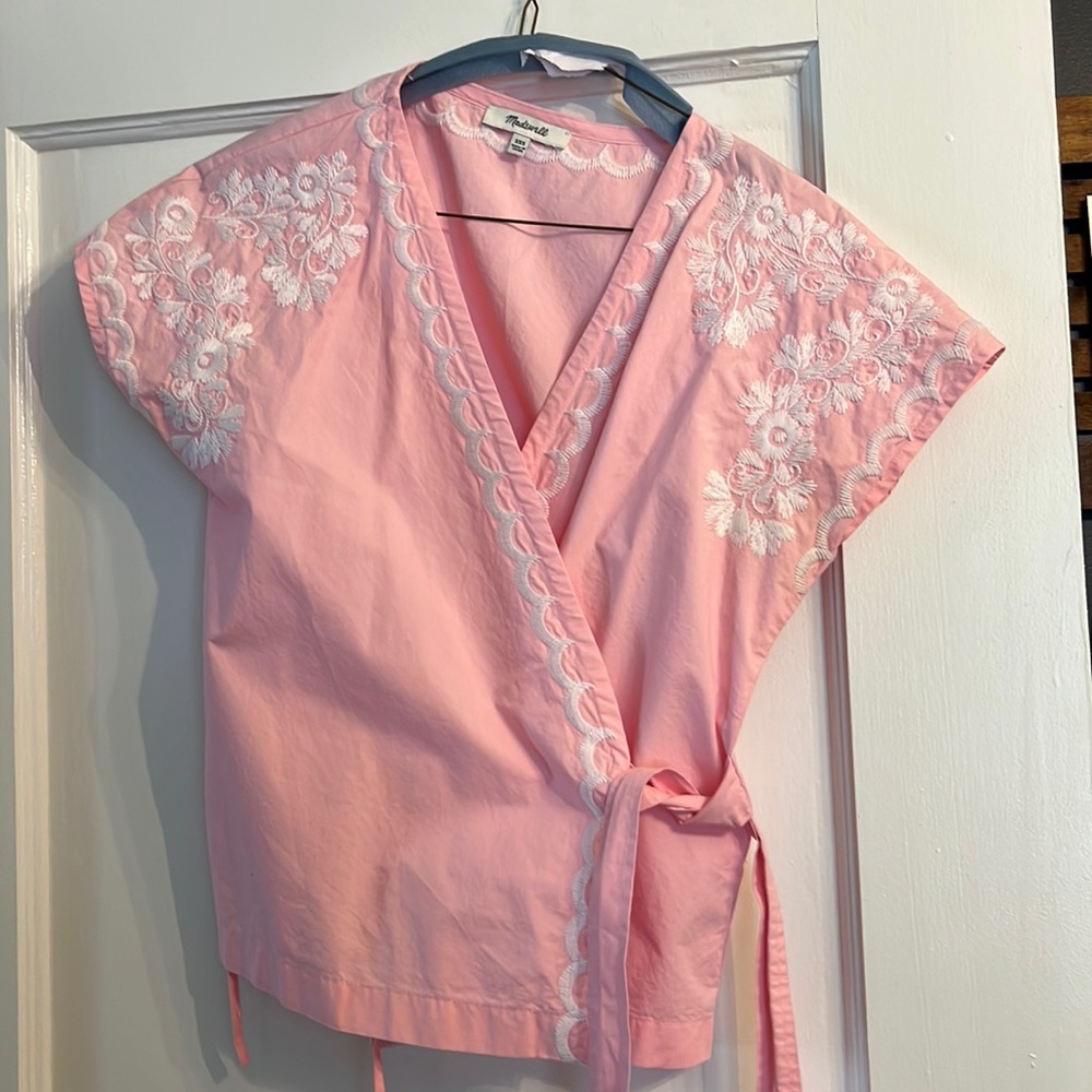 Pink Madewell Wrap Shirt